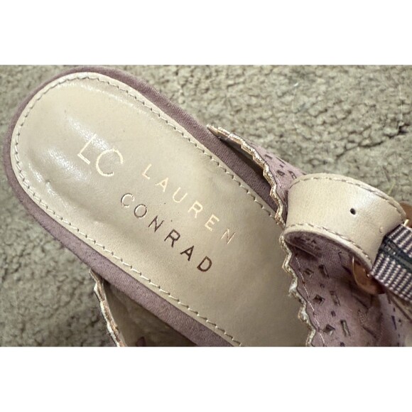 LC Lauren Conrad Womens Streusel Slingback Sandals Pink Braided Cut Out 7 M - Picture 3 of 7